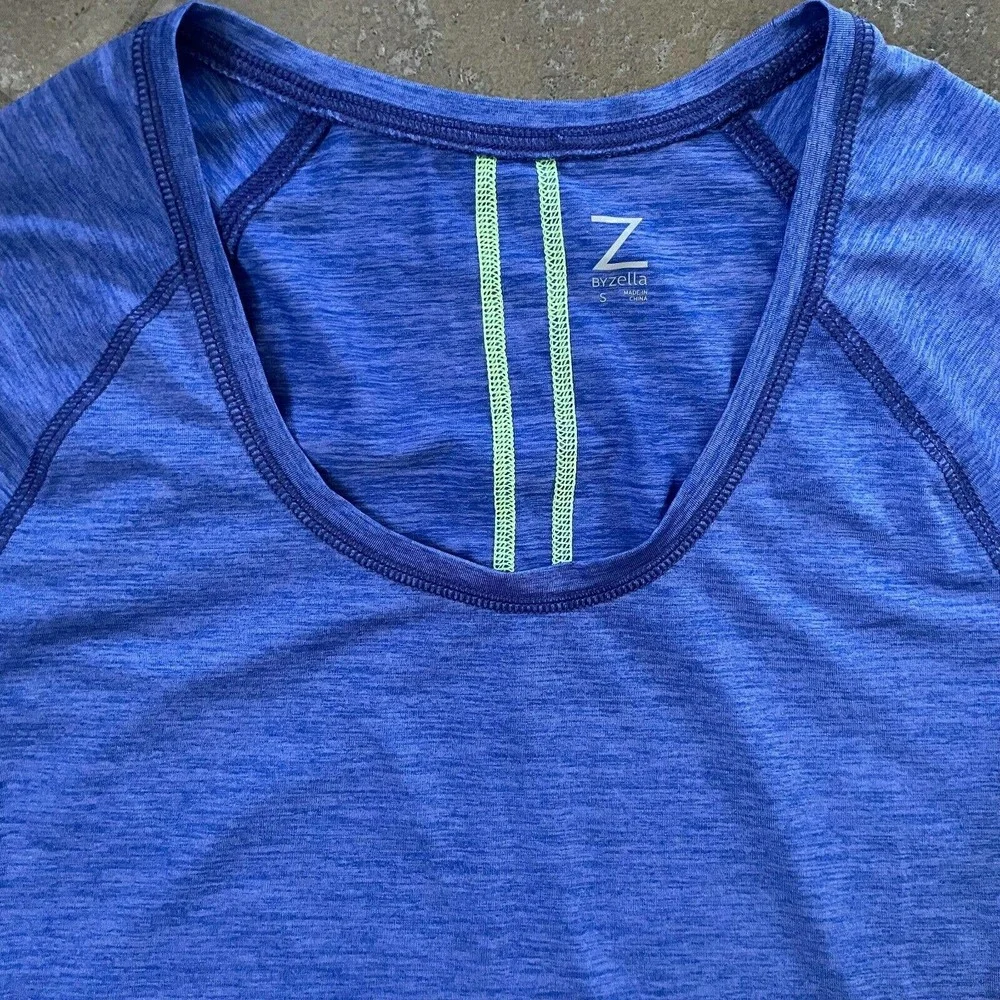 Zella Women's Heather Blue Long Sleeve With Thumbholes Activewear Shirt Size S - Picture 9 of 12